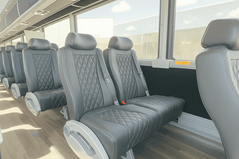 interior of Charter Bus Rental Pueblo charter bus
